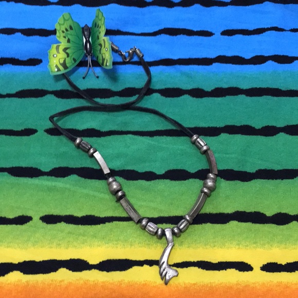 Black Rope Silver Charm Necklace - Picture 7 of 16